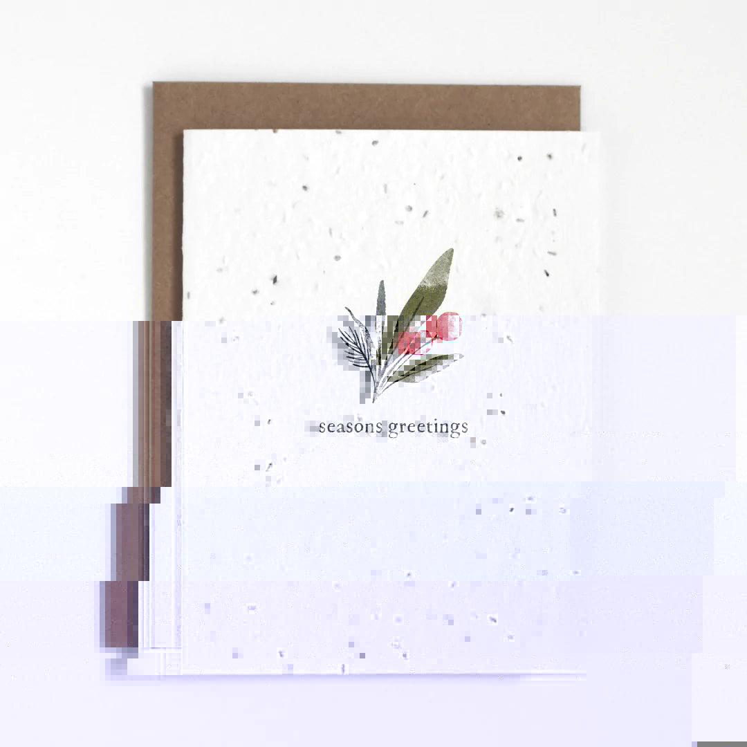 Plantable Holiday Greenery "Seasons Greetings" Greeting Card