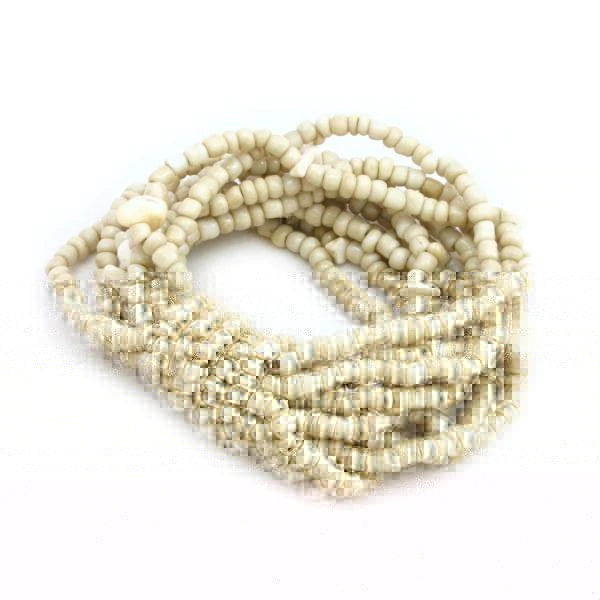 Cream Multi-Strand Beaded Bracelet - agentmichaelclark slow fashion bryn walker linen Hamilton sustainable fashion gifts sari not sari Hamilton Fair trade  Ethical  Artisan made  Zero waste  Up-cycled Slow Fashion  Handmade  GTA Toronto Copper Pure Upcycled vintage silk handmade recycled recycle copper pure silk travel clothing hamilton vacation cruisewear resortwear bathing suit bathingsuit vacation etsy silk clothing gifts gift dress top pants linen bryn walker alive intentions kaarigar elephants